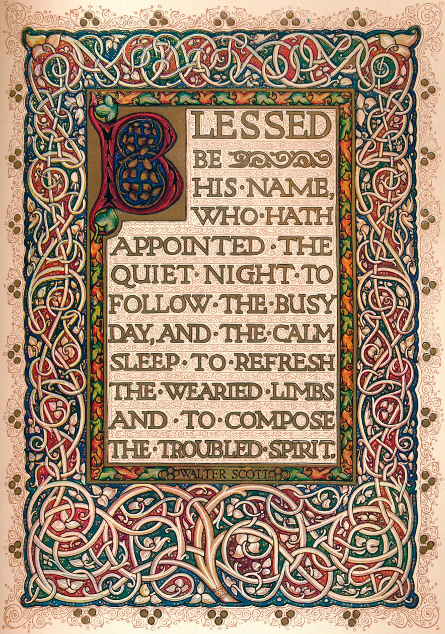 Manoscritto illuminato per illustrare Il Talismano di Walter Scott, ca. 1830 da Sangorski and Sutcliffe