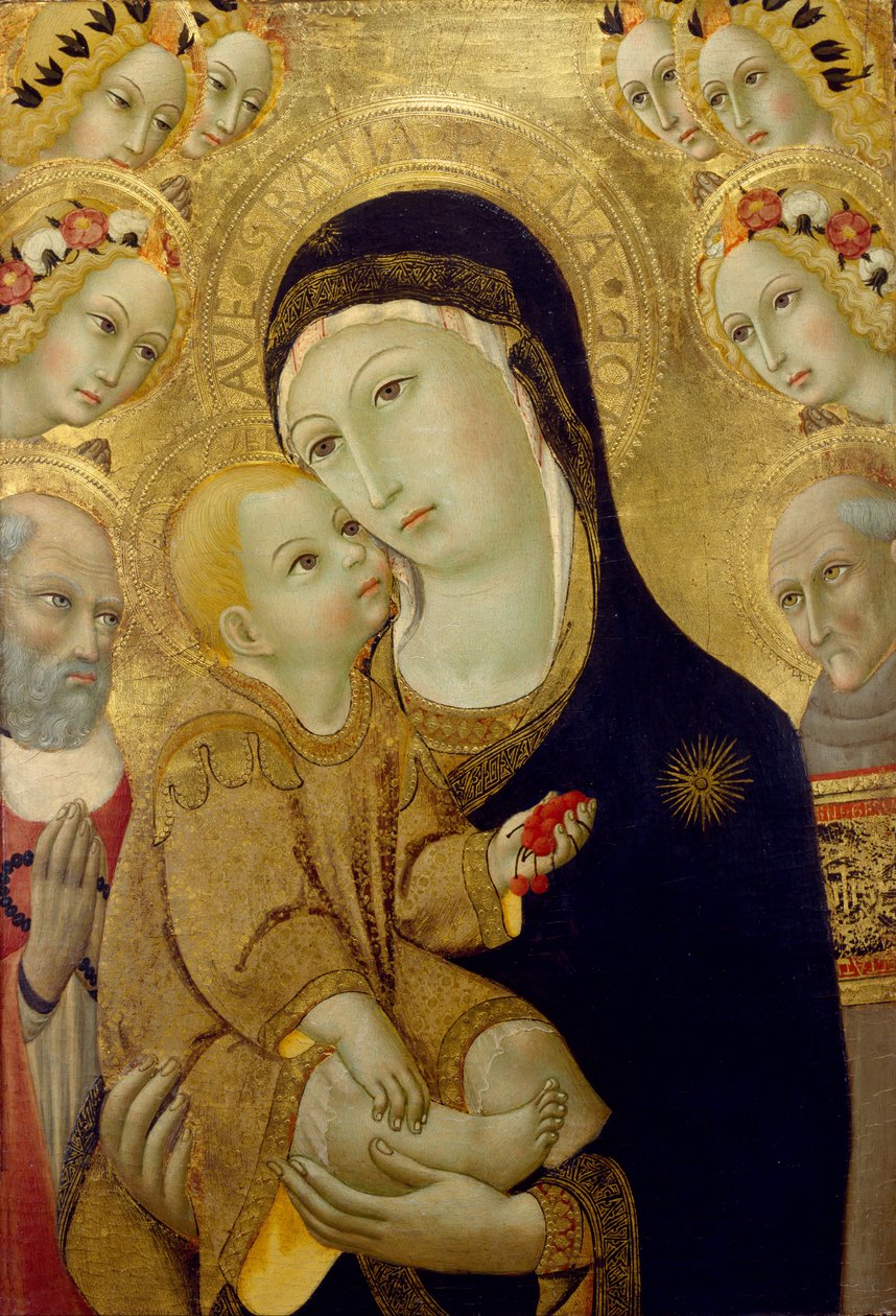 Madonna col Bambino con i Santi Girolamo e Bernardino da Siena e Sei Angeli da Sano di Pietro