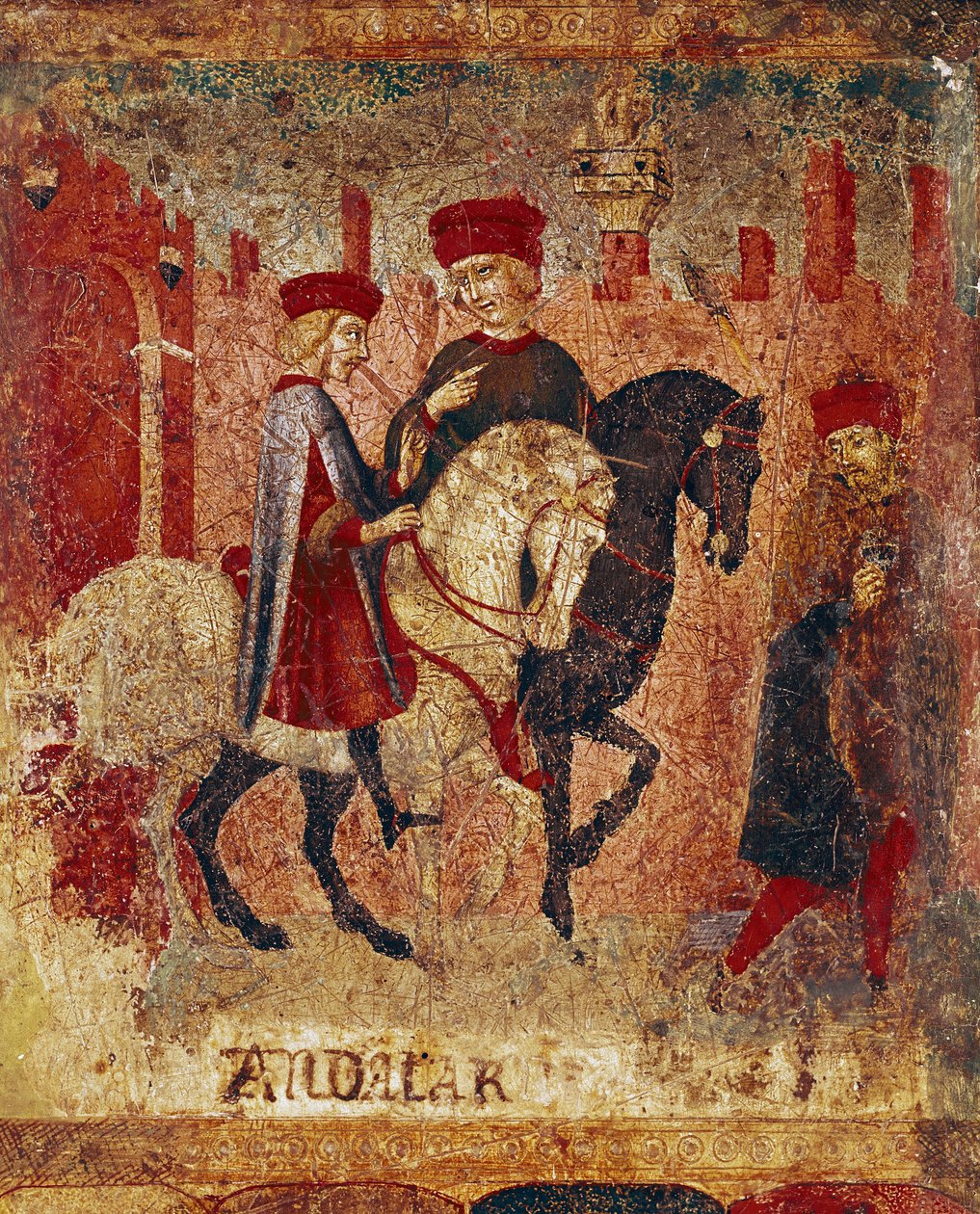 Dettaglio degli ispettori fiscali (dipinto su legno di Sano di Pietro decorante una Biccherna, copertina del registro contabile della città di Siena) da Sano di also Ansano di Pietro di Mencio Pietro