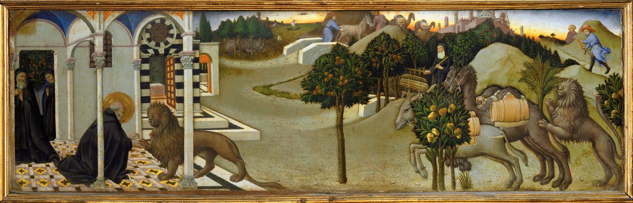 San Girolamo toglie una spina dalla zampa del leone... da Sano di also Ansano di Pietro di Mencio Pietro