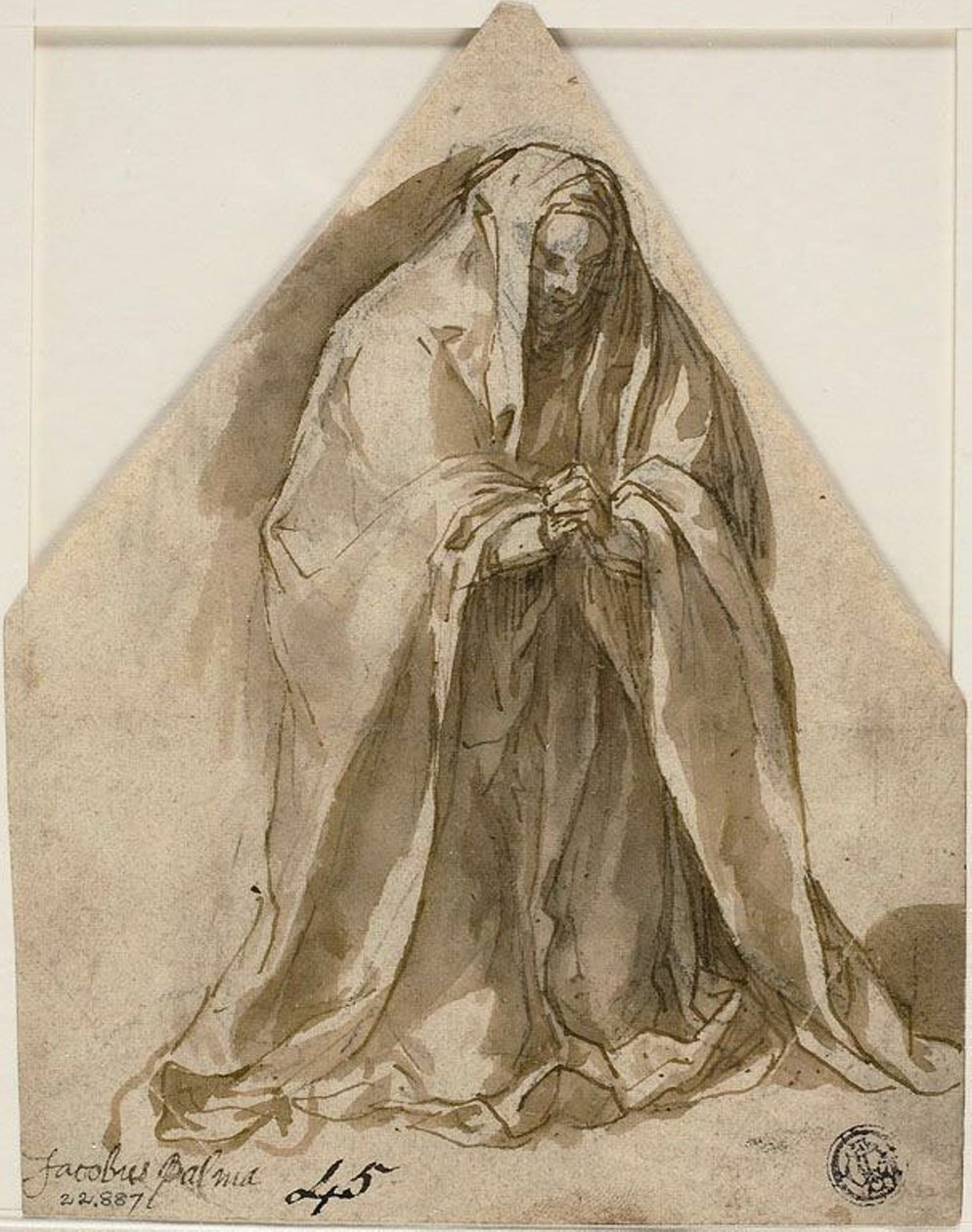 Donna inginocchiata (recto e verso) da Sante Peranda