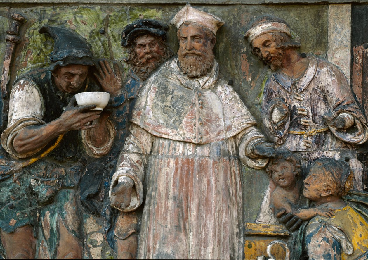 Le Sette Opere di Misericordia, dare da bere agli assetati da Santi Buglioni