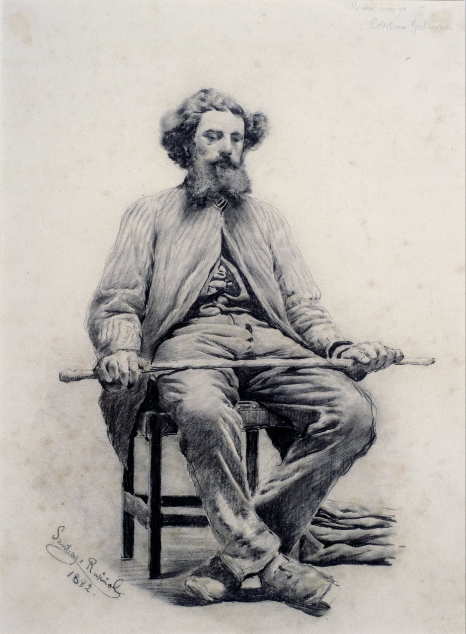 Uomo seduto da Santiago Rusiñol