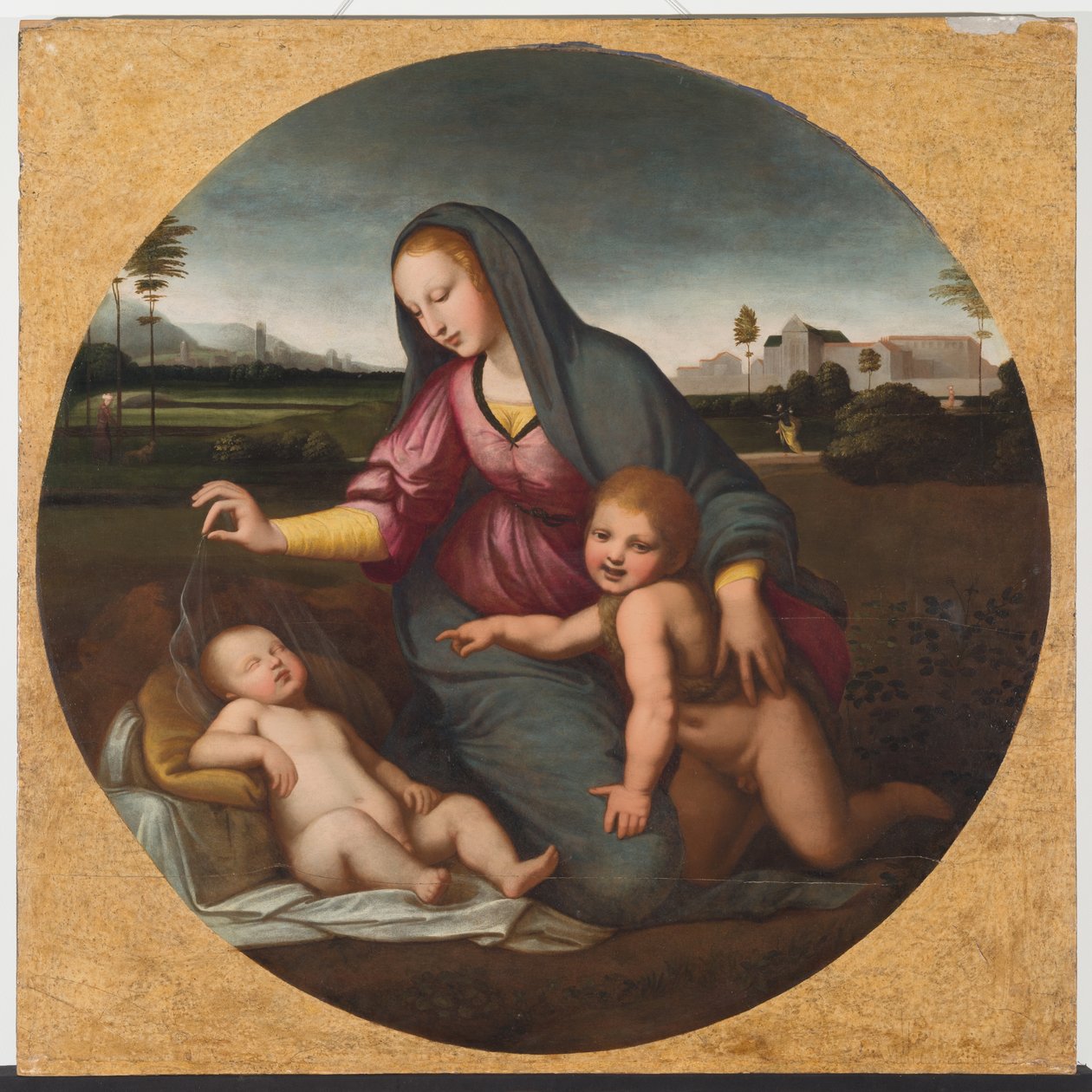 Madonna col Bambino e il giovane San Giovanni, c.1500 da Sanzio of Urbino (follower of) Raphael