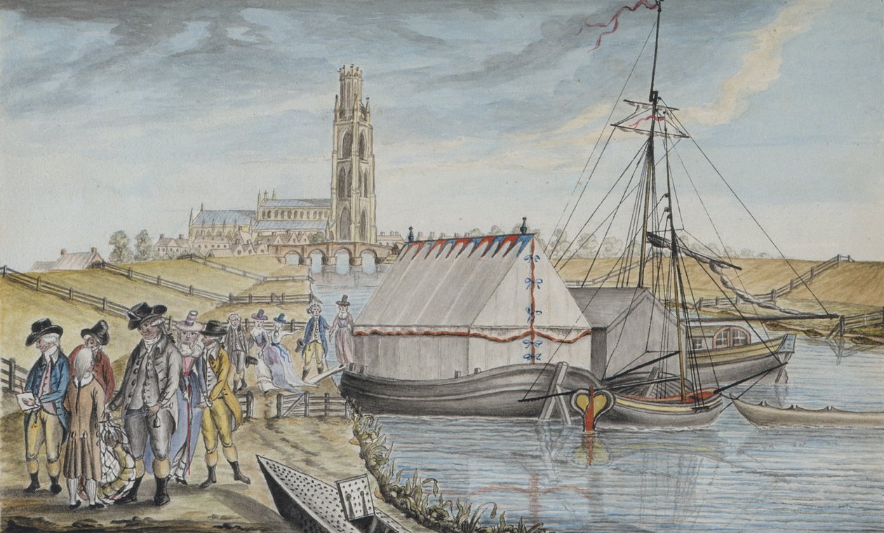 Pesatura del pesce dopo una pesca, 1791 da Sir Joseph Banks Fishery Book of the River Wytham in Lincolnshire, pubblicato nel 1784-96 da Sarah Sophia Banks