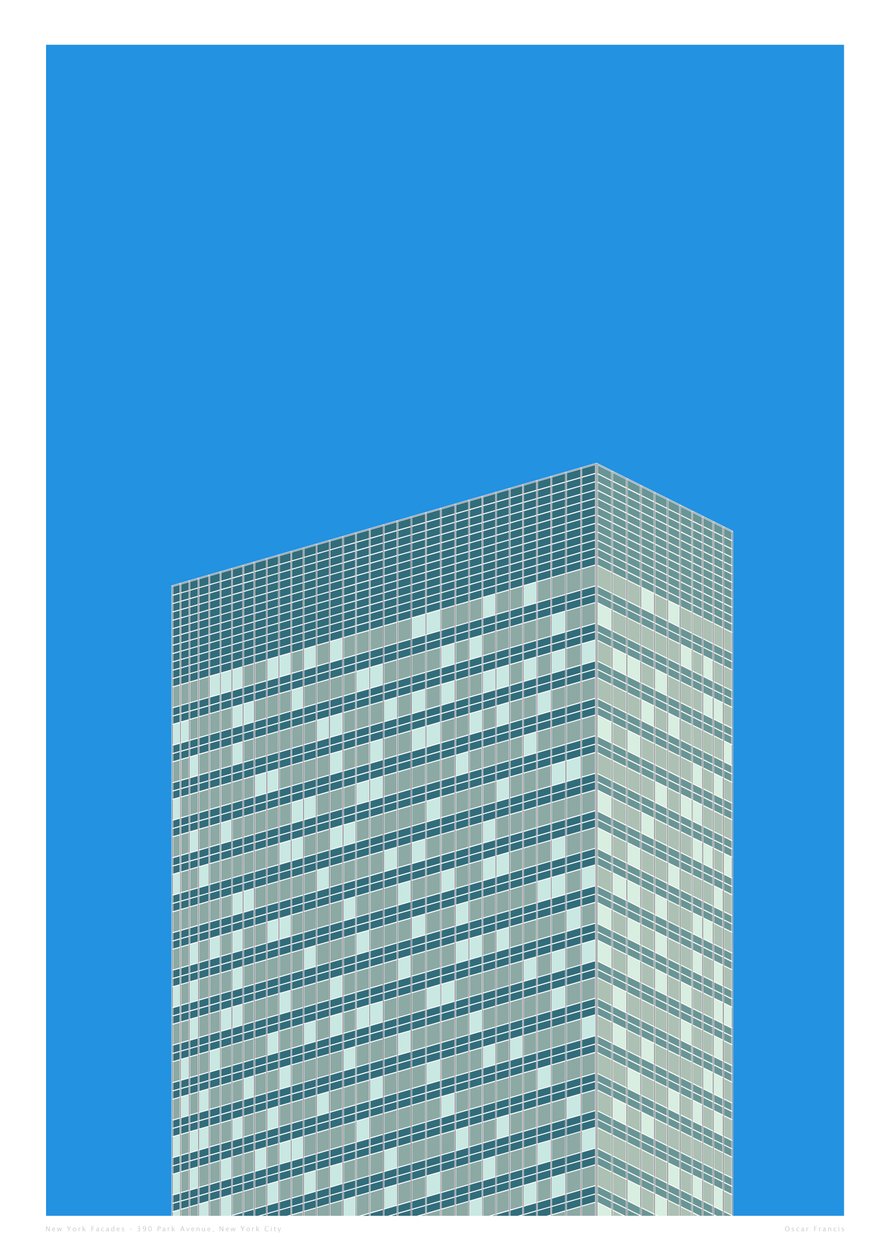 390 Park Avenue, NYC, 2014 (stampa giclée grafica) da Sarah Evans