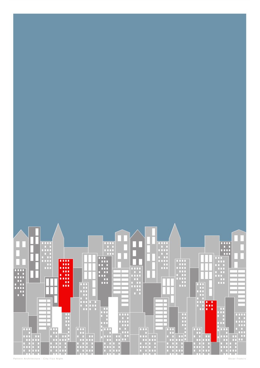 City Fizz Night, 2014 (stampa grafica giclée) da Sarah Evans