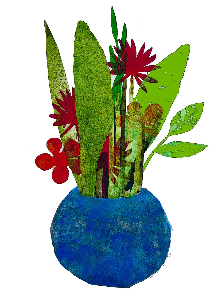 Ciotola di foglie e fiori da Sarah Thompson Engels