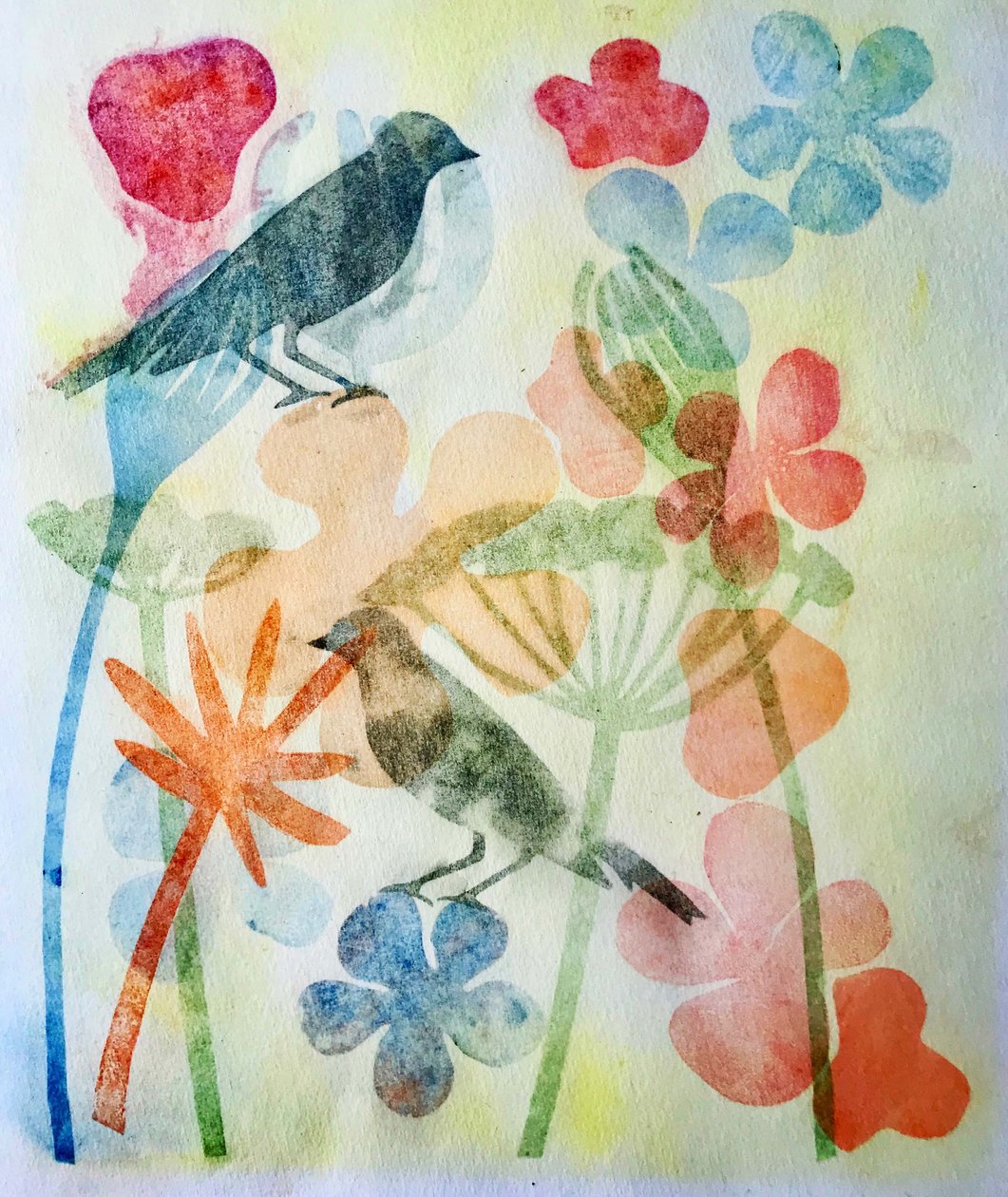 Due Uccelli e Fiori da Sarah Thompson Engels