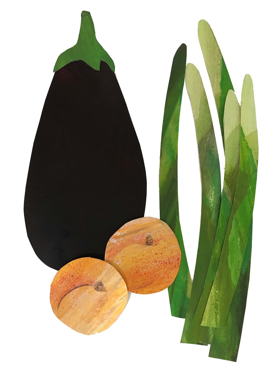 Asparagi, albicocche, melanzana da Sarah Thompson Engels
