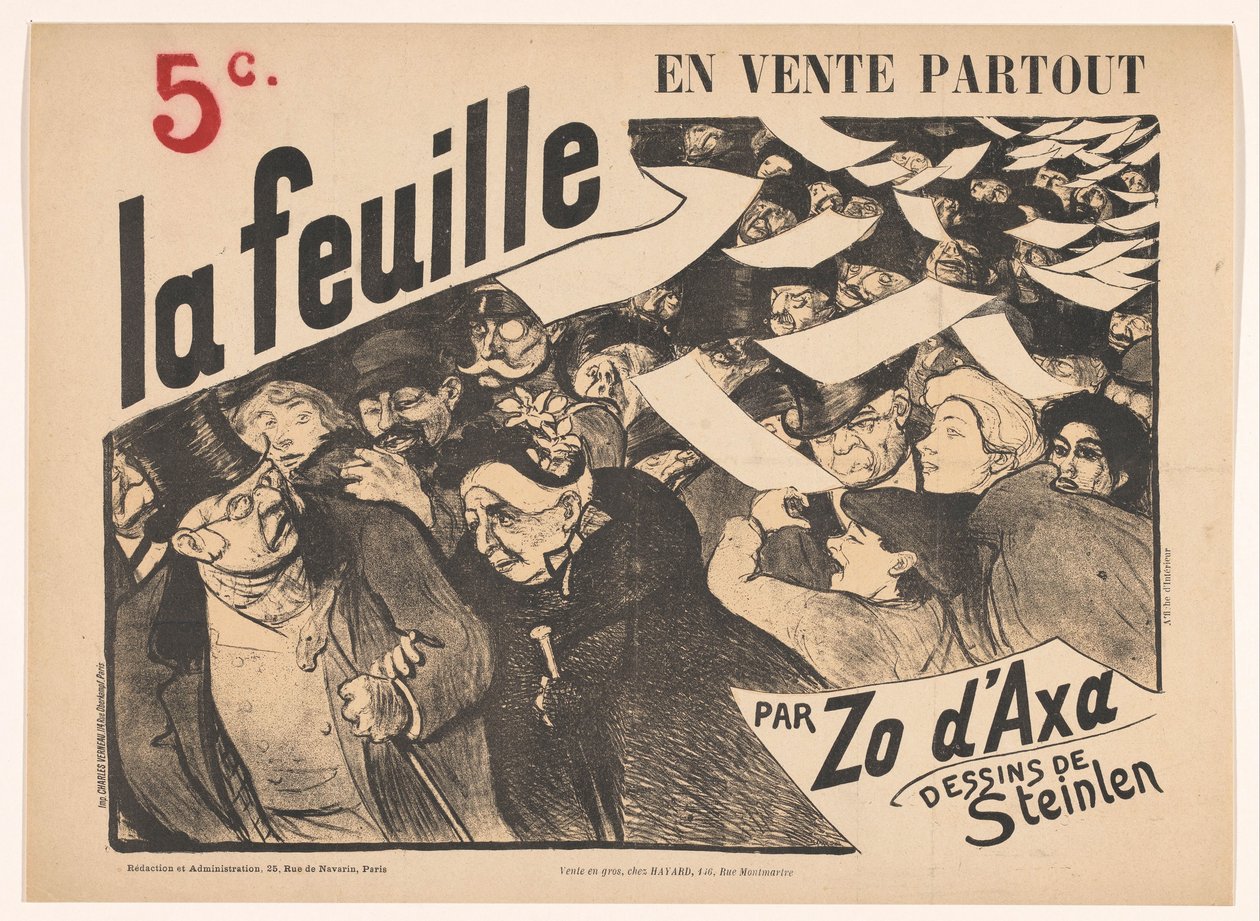 Manifesto pubblicitario per La feuille di Zo d