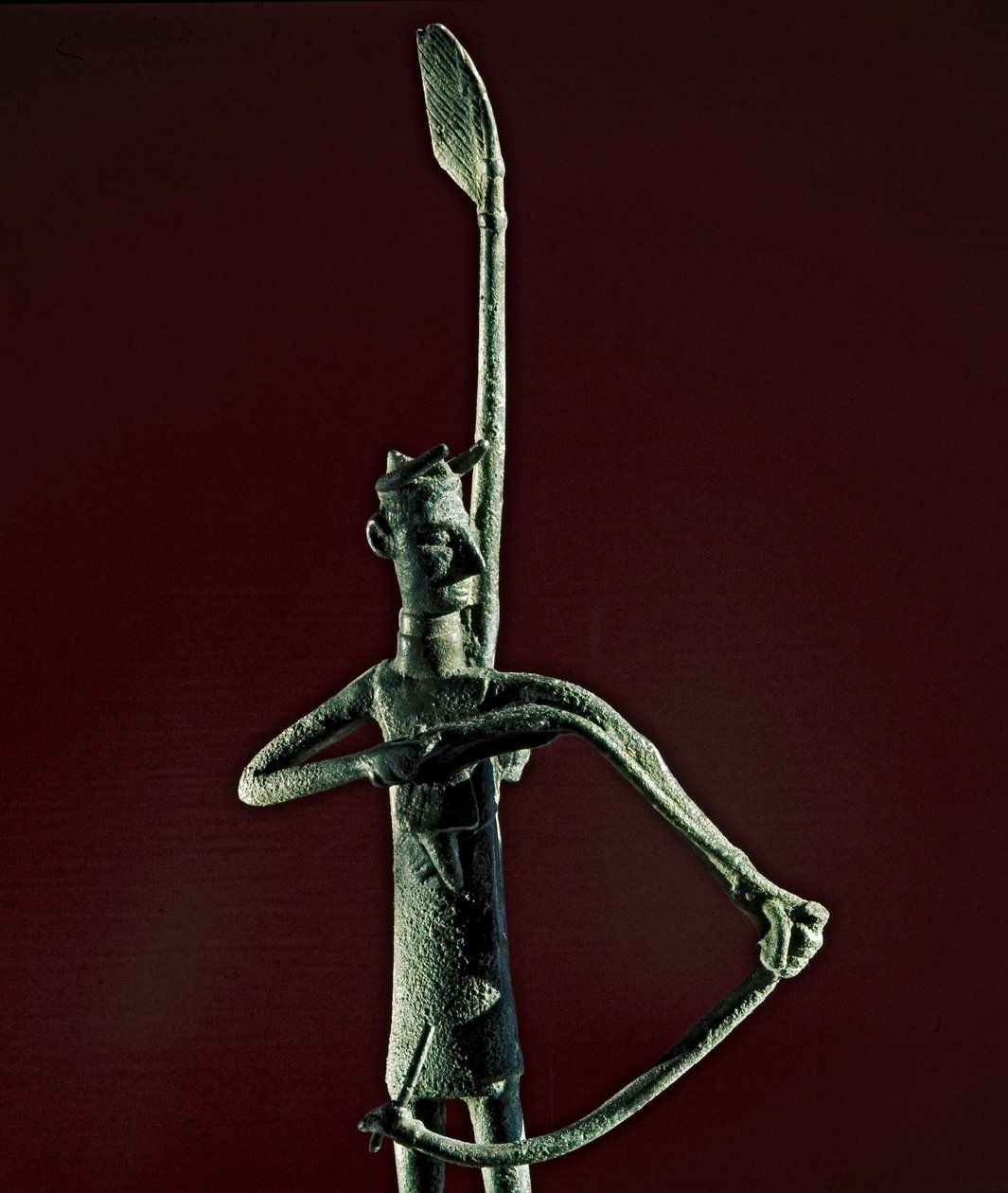 Statuetta di guerriero che tira un arco in bronzo da Sardinia Nuragic Civilization