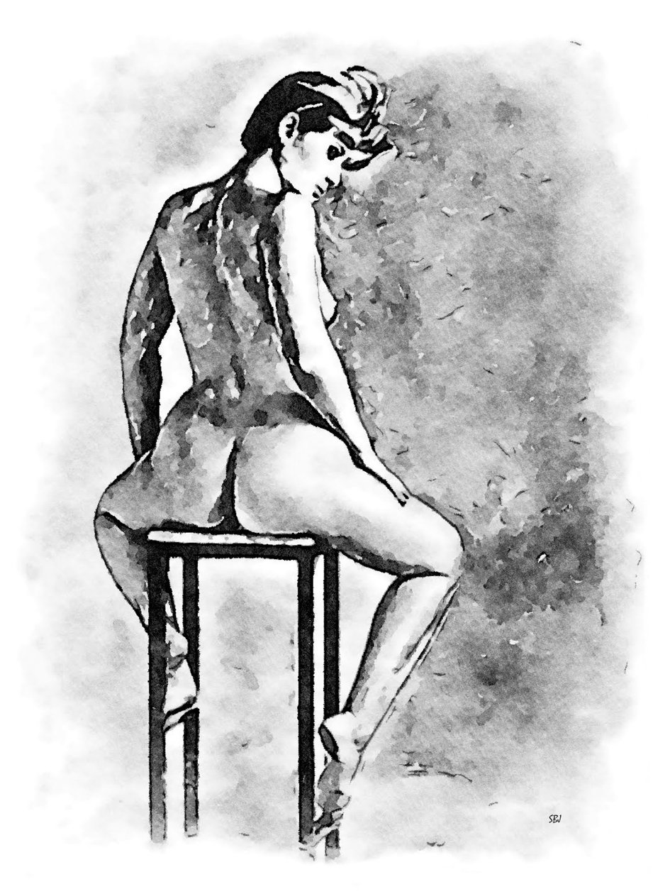 Donna nuda sullo sgabello da SaskiaBJ