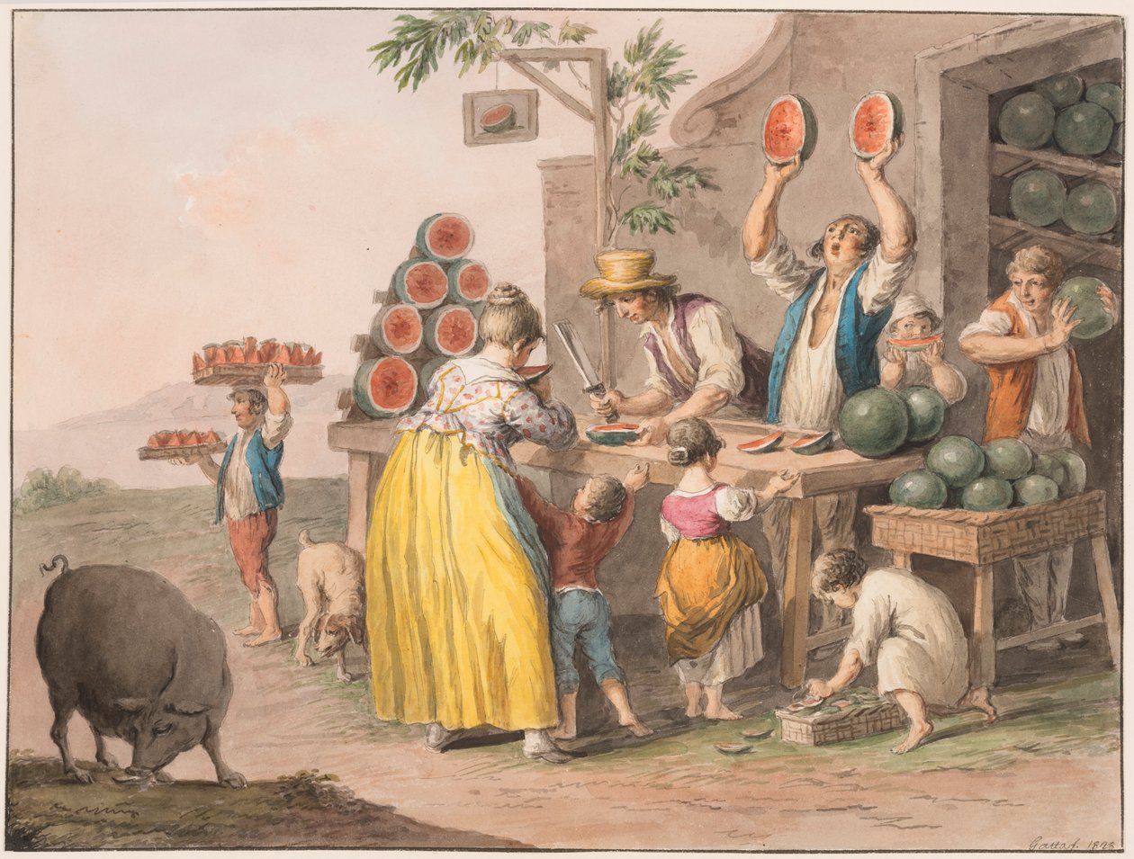 Negozio di angurie napoletano da Saverio della Gatta