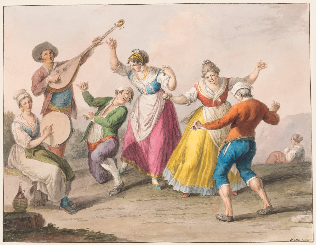 Acquerello; Ballerini di Tarantella da Saverio della Gatta