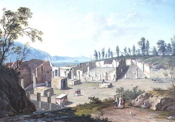 Grand Tourists alle rovine di Pozzuoli, vicino a Napoli da Saviero Xavier della Gatta