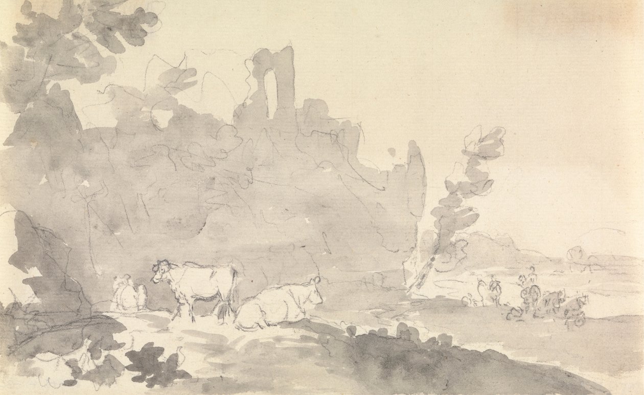Paesaggio con Mucche in Primo Piano da Sawrey Gilpin
