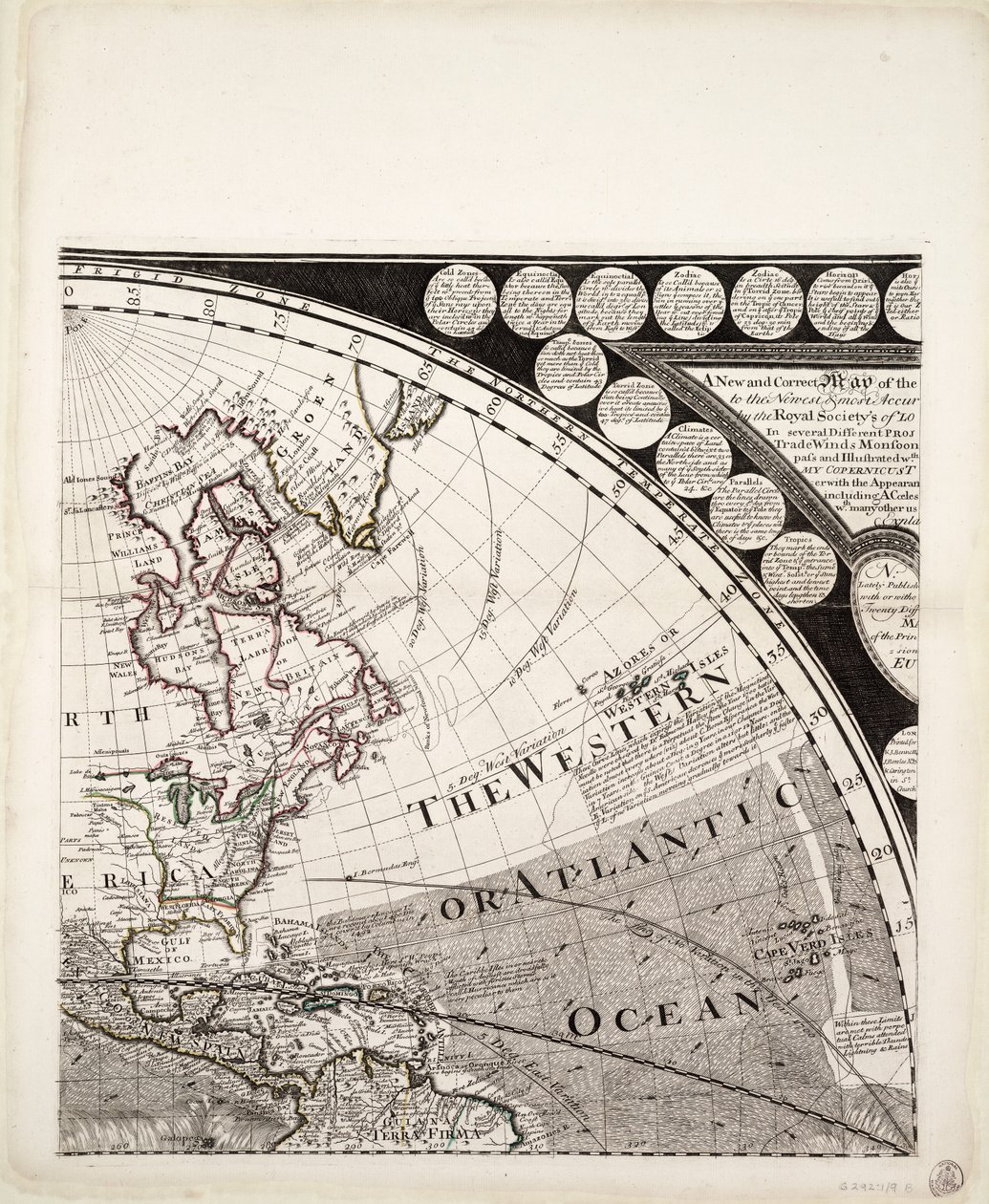 Una nuova e corretta mappa del mondo (sezione), c.1774 da Sayer & Bennett