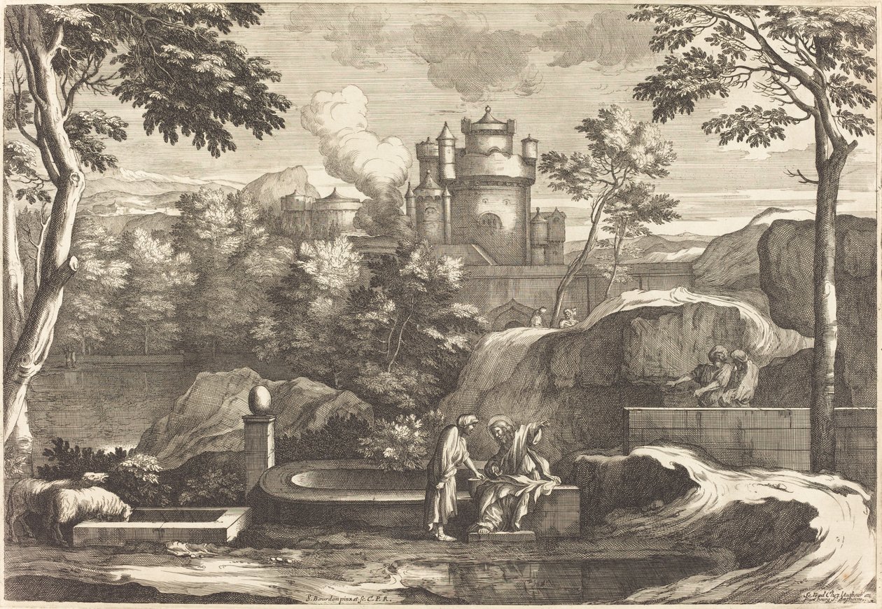 Gesù e la Samaritana da Sébastien Bourdon