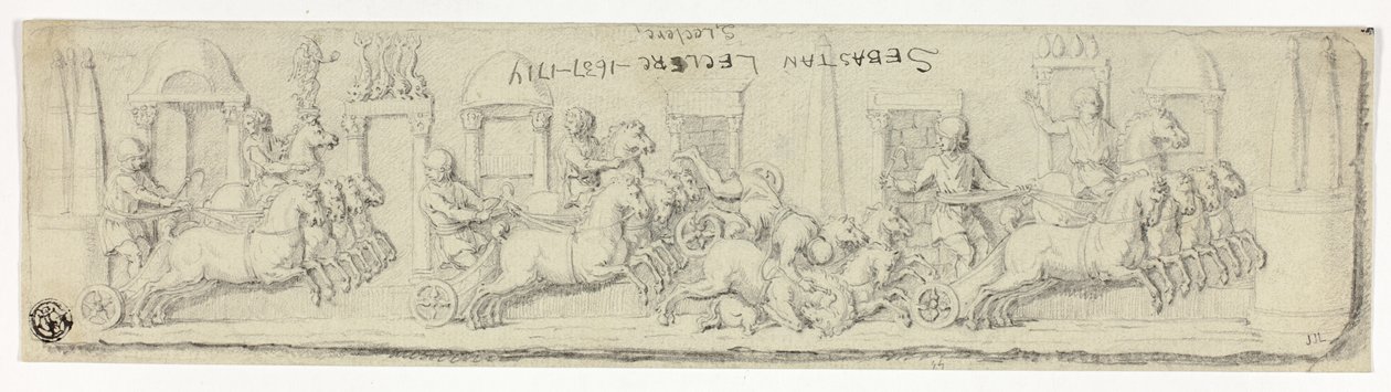 Rilievo antico di una corsa di carri da Sébastien Le Clerc the elder