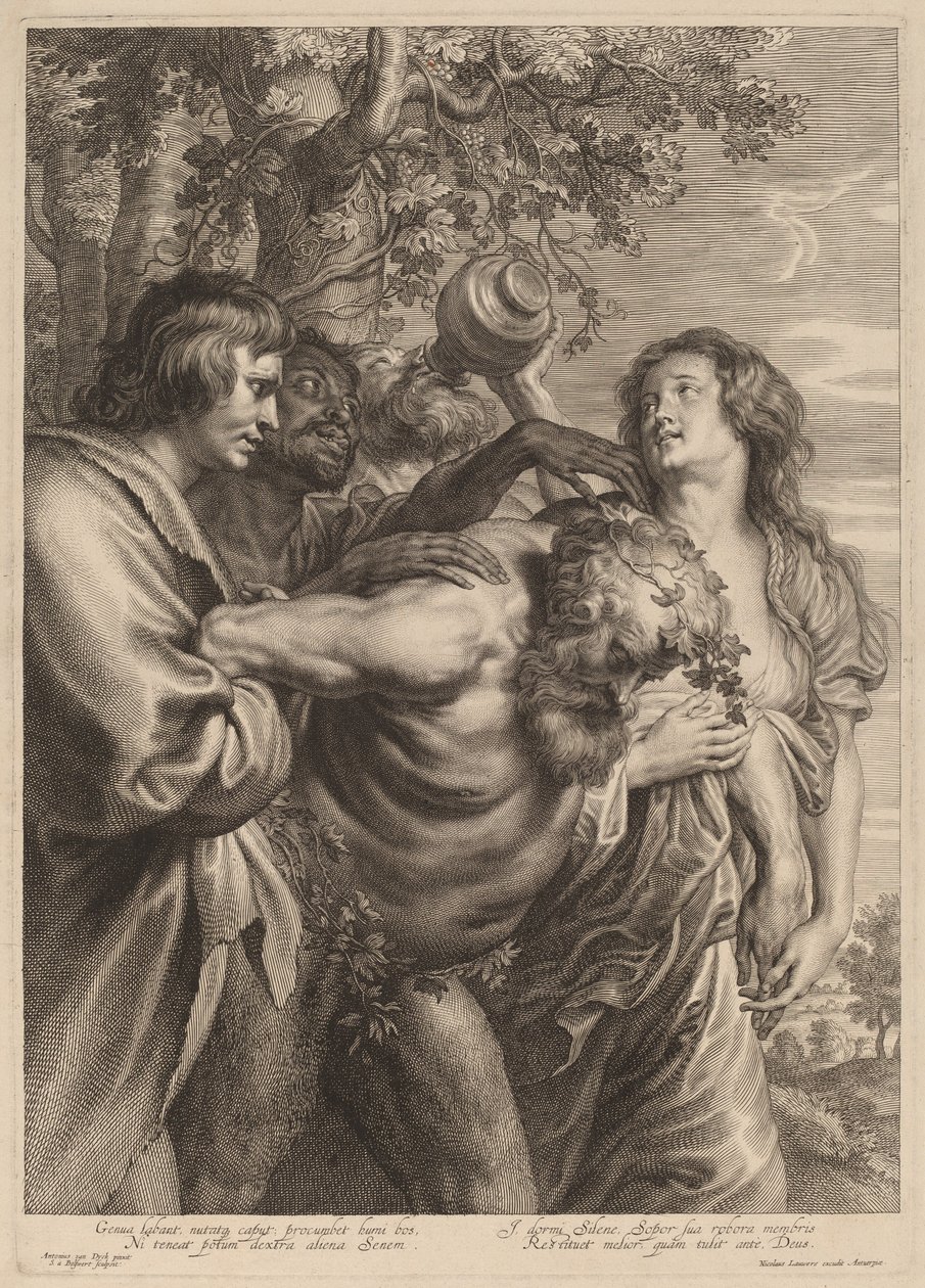 Sileno ubriaco da Schelte Adams Bolswert after Sir Anthony van Dyck