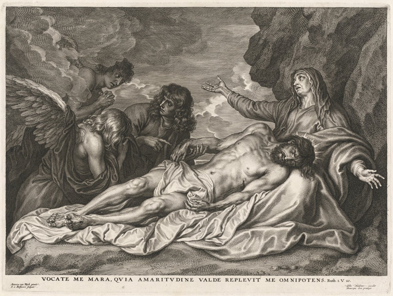 Vergine che sostiene il Cristo morto da Schelte Adams Bolswert after Sir Anthony van Dyck