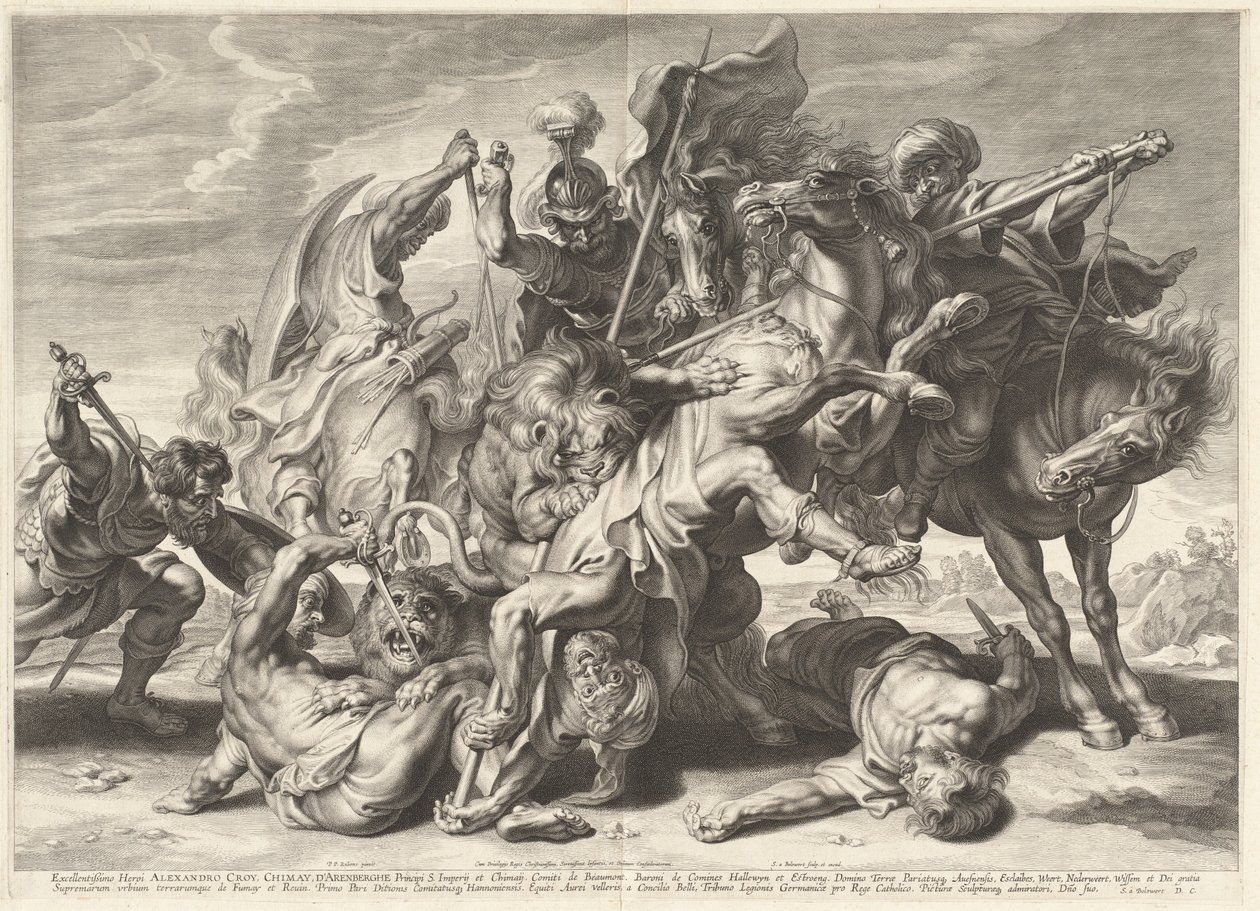 Caccia al leone da Schelte Adams Bolswert after Sir Peter Paul Rubens
