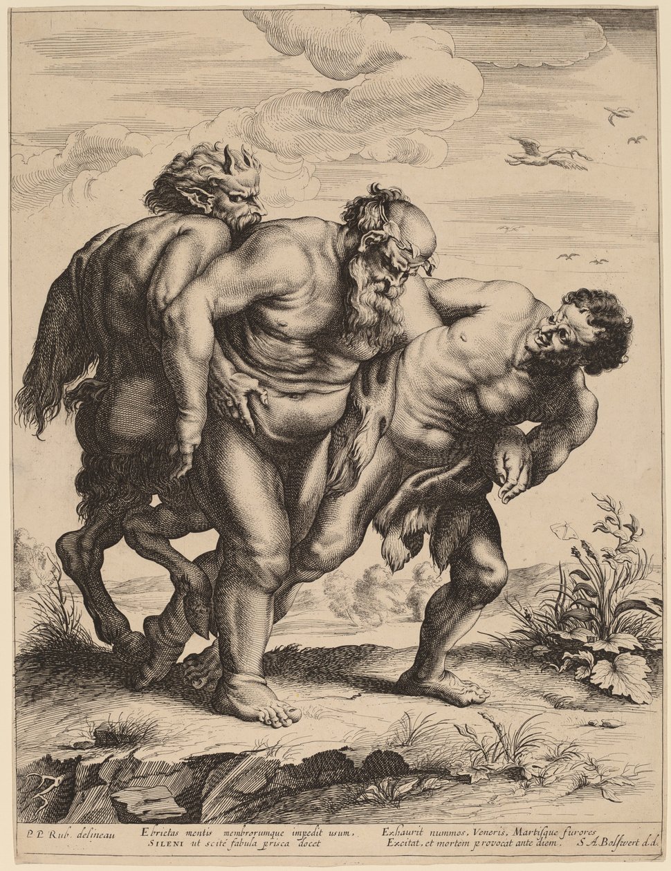 Il Sileno ubriaco da Schelte Adams Bolswert after Sir Peter Paul Rubens