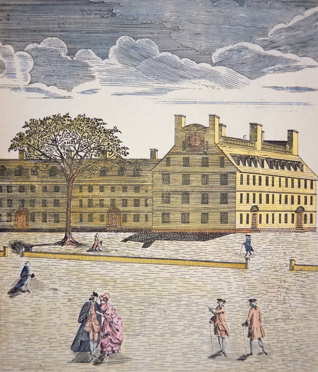 Harvard College, Cambridge, Massachusetts c.1740 da School American