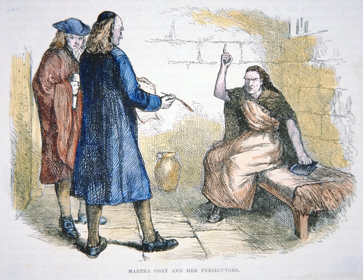 Martha Corey accusata di stregoneria durante i processi alle streghe di Salem nel 1692 da School American