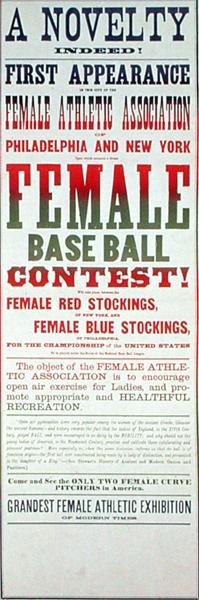 Poster pubblicitario per una partita di baseball femminile da School American