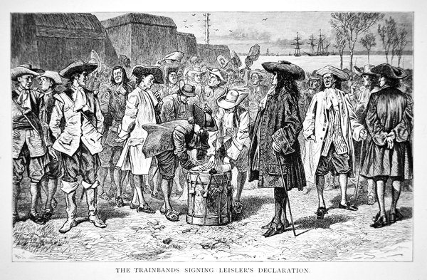 Trainbands firma la Dichiarazione di Leisler nel 1689 da School American