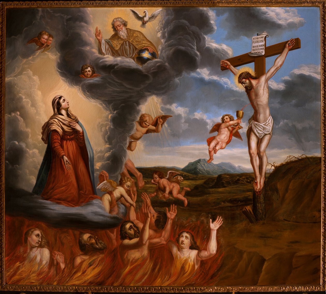 La mediazione di Santa Maria per il purgatorio. Fine XVII secolo da School Belgian
