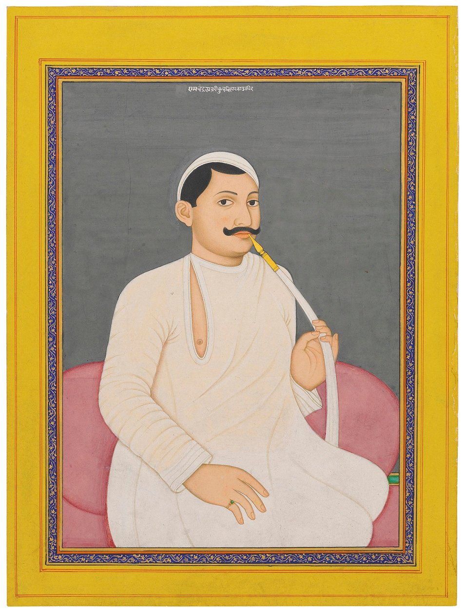 Ritratto seduto di Ram Chandra Lahiri, Dewan di Cooch Bewar (1829 - 1842, c. 1840) da School Bengali