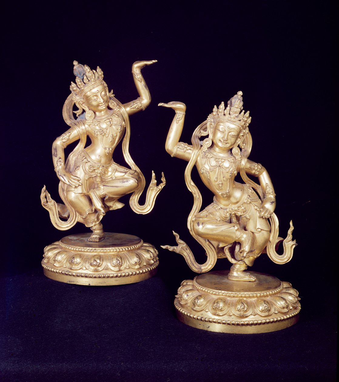 Bodhisattva, coppia di figure Husante da School Chinese