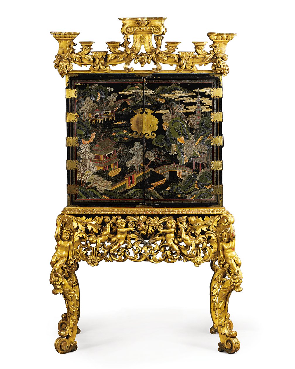 Cabinet da esportazione cinese su supporto William e Mary, fine XVII secolo da School Chinese