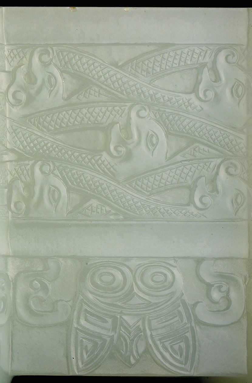 Dettaglio di un vaso arcaistico e coperchio, Tulu, periodo Qianlong (1736-95) da School Chinese