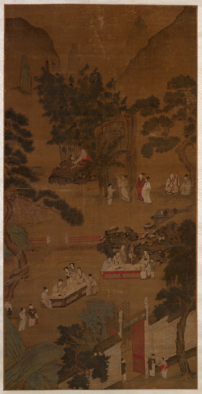 Riunione elegante nel giardino occidentale, c.1600 da School Chinese