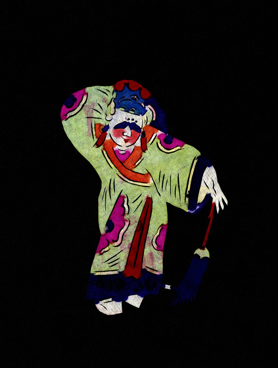 Personaggio maschile. Taglio di carta dipinta o "Jian Zhi", arte popolare cinese, Pekin. da School Chinese