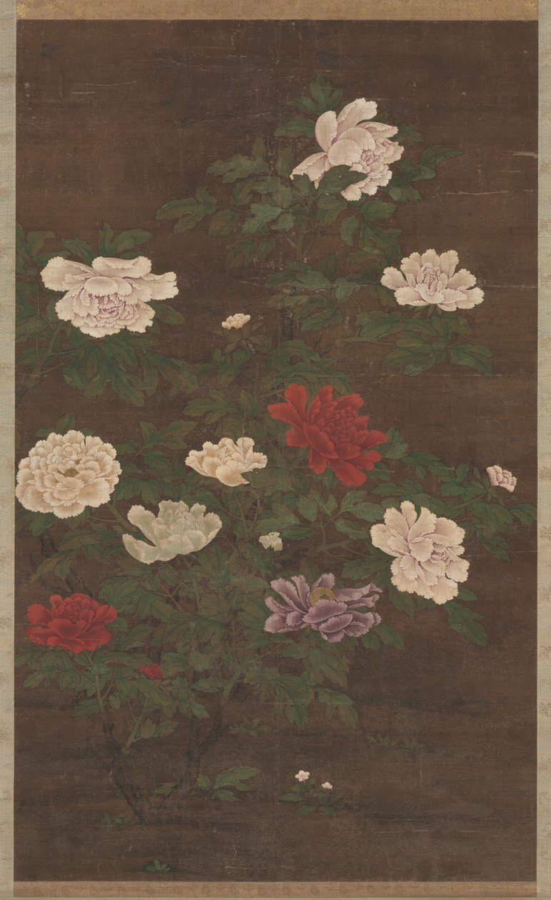 Peonie, rotolo appeso, fine 1200 da School Chinese