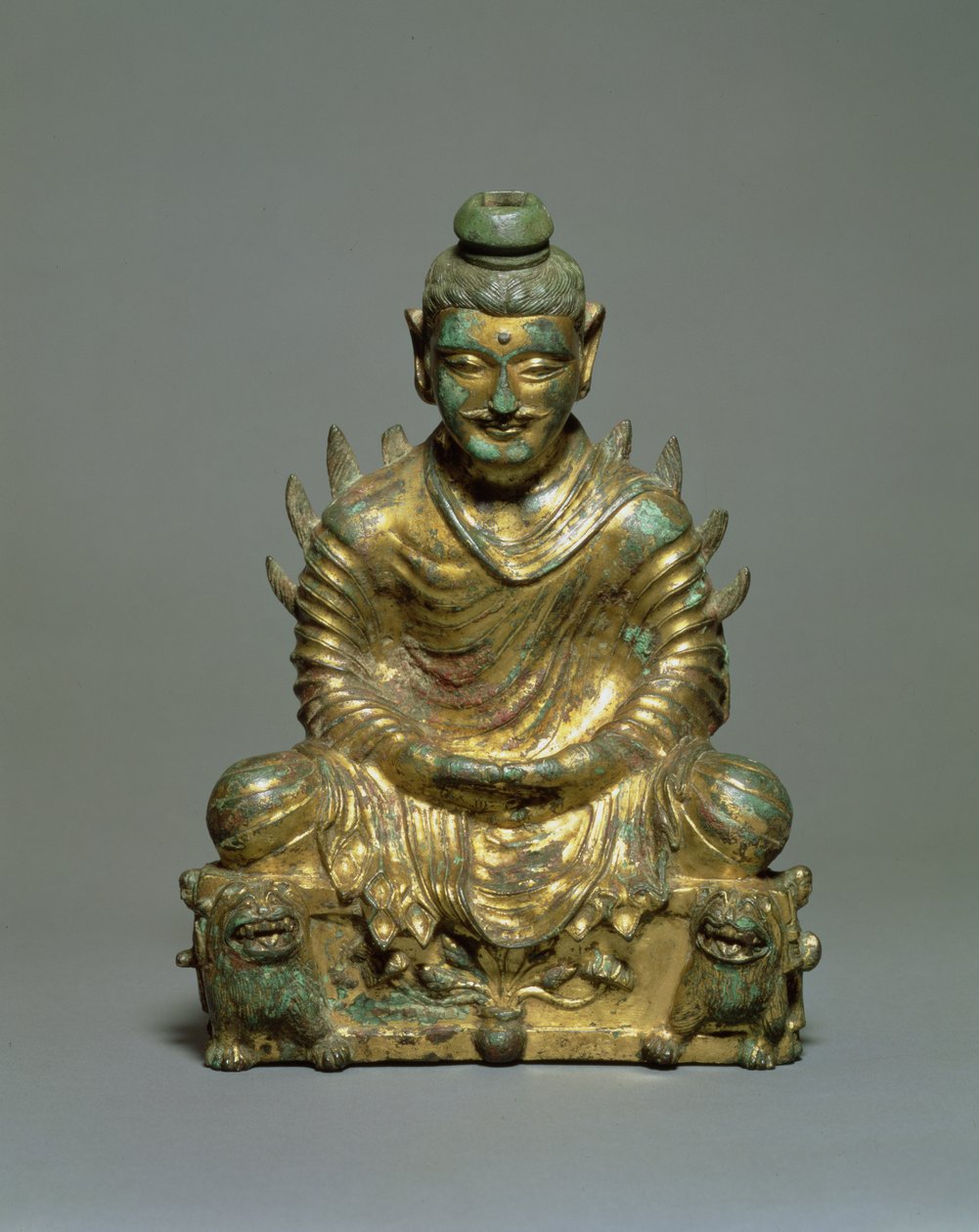 Buddha seduto con spalle fiammeggianti, periodo delle Sei Dinastie cinesi, dinastia Wei settentrionale, III-V secolo da School Chinese