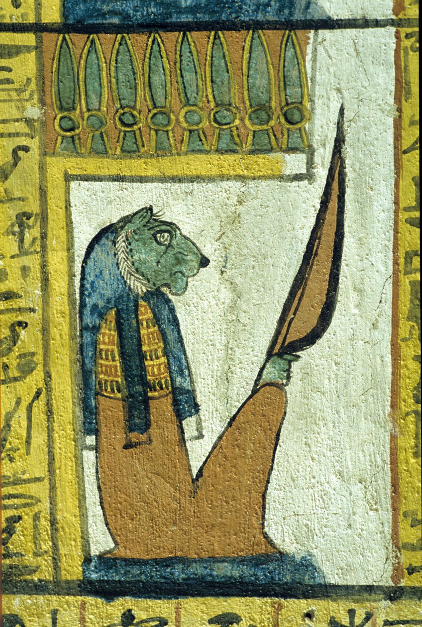 Antico Egitto, pittura murale, Dio leone dell