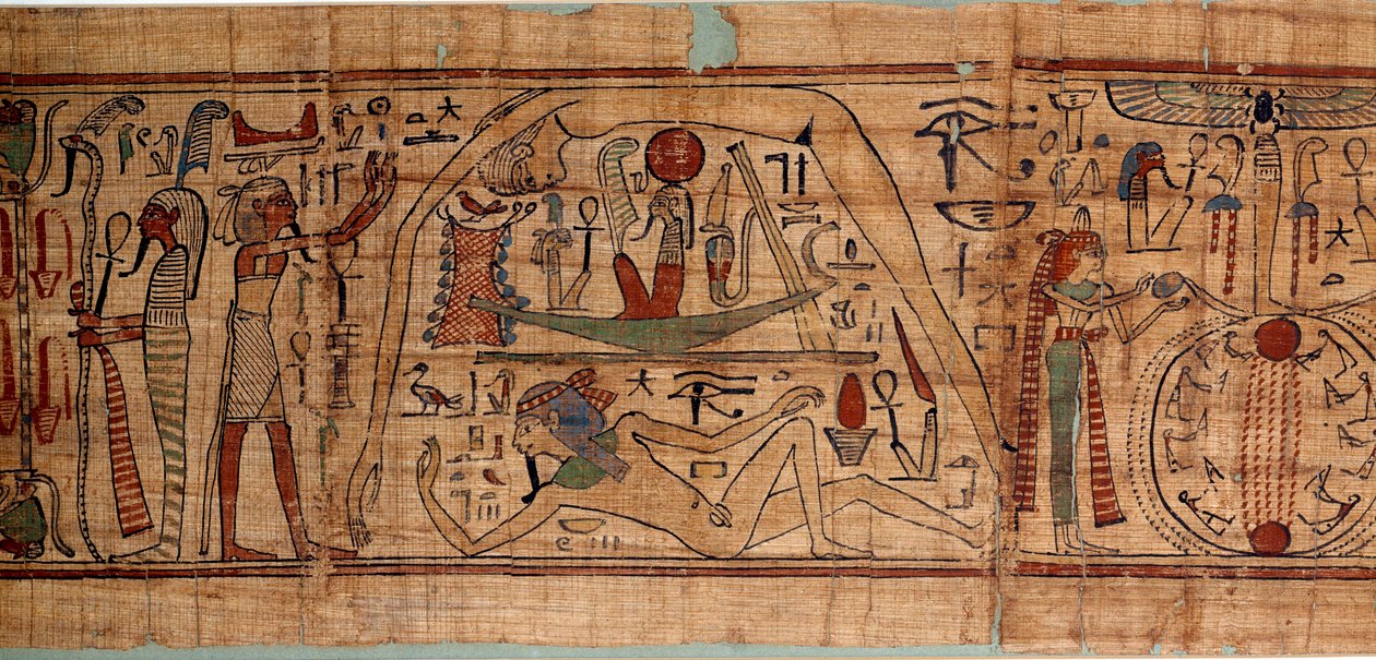 Allegoria del cosmo: papiro mitologico di Neskapashouty da School Egyptian