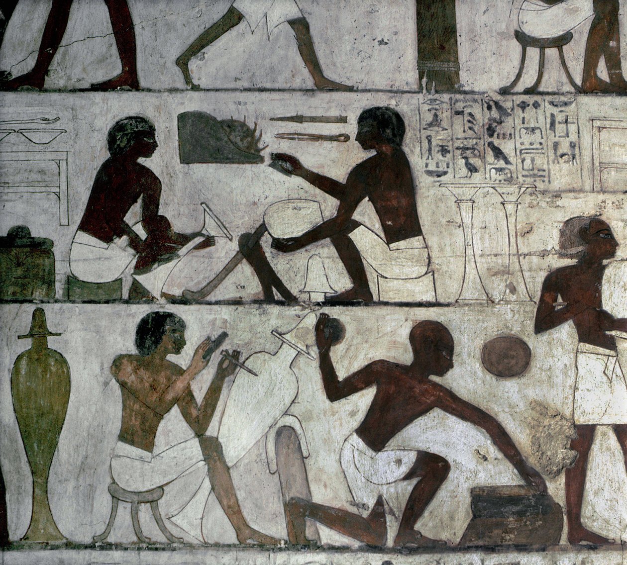 Luxor Tebe: Necropoli dei Nobili, Tomba di Rekhmire, artigiani da School Egyptian