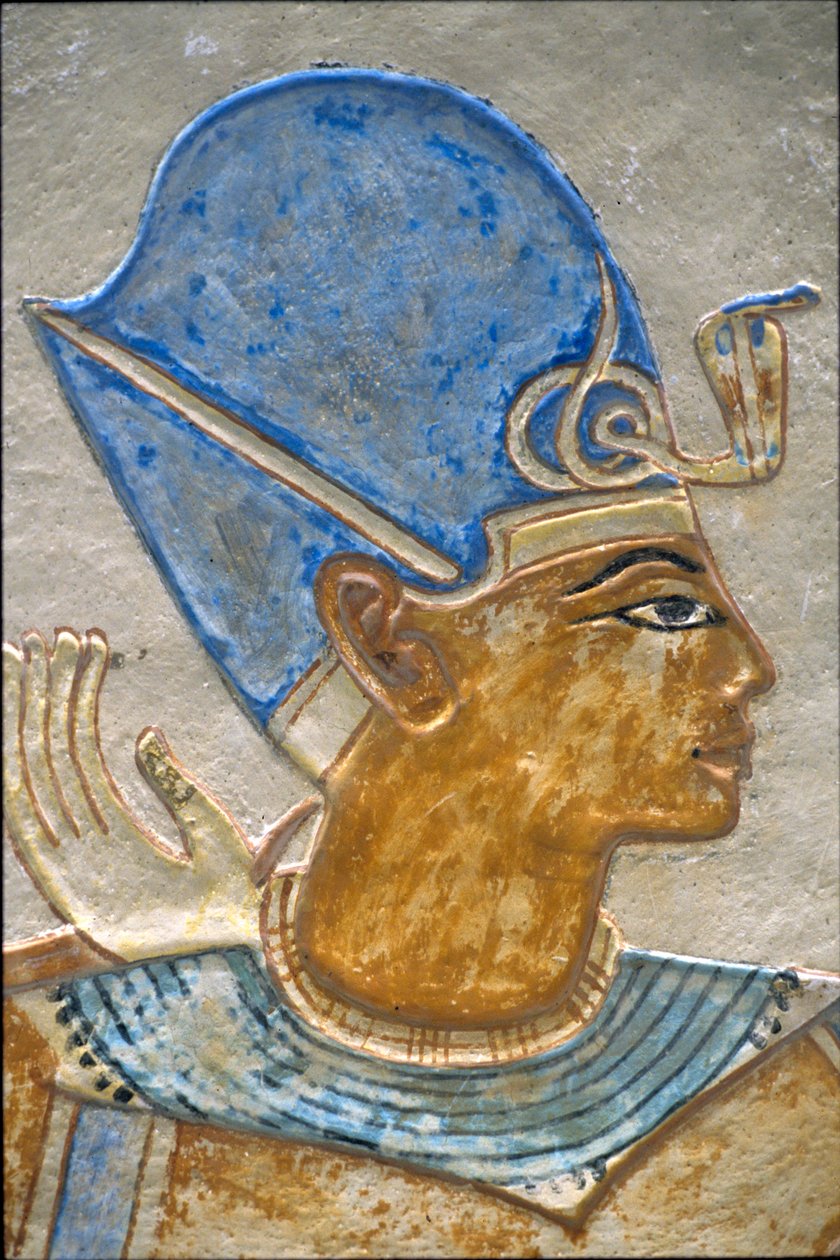 Ramesse III che abbraccia Iside, Tomba di Amon-hir-Khopshef da School Egyptian