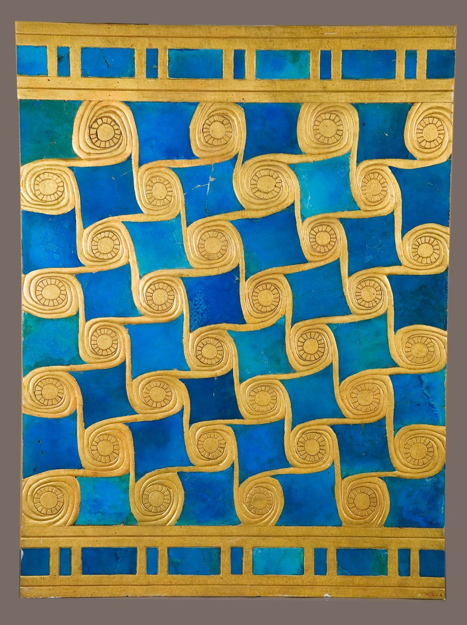 Ricostruzione della decorazione murale del Tempio di Amon a Malqata, c.1390-1352 a.C. da School Egyptian
