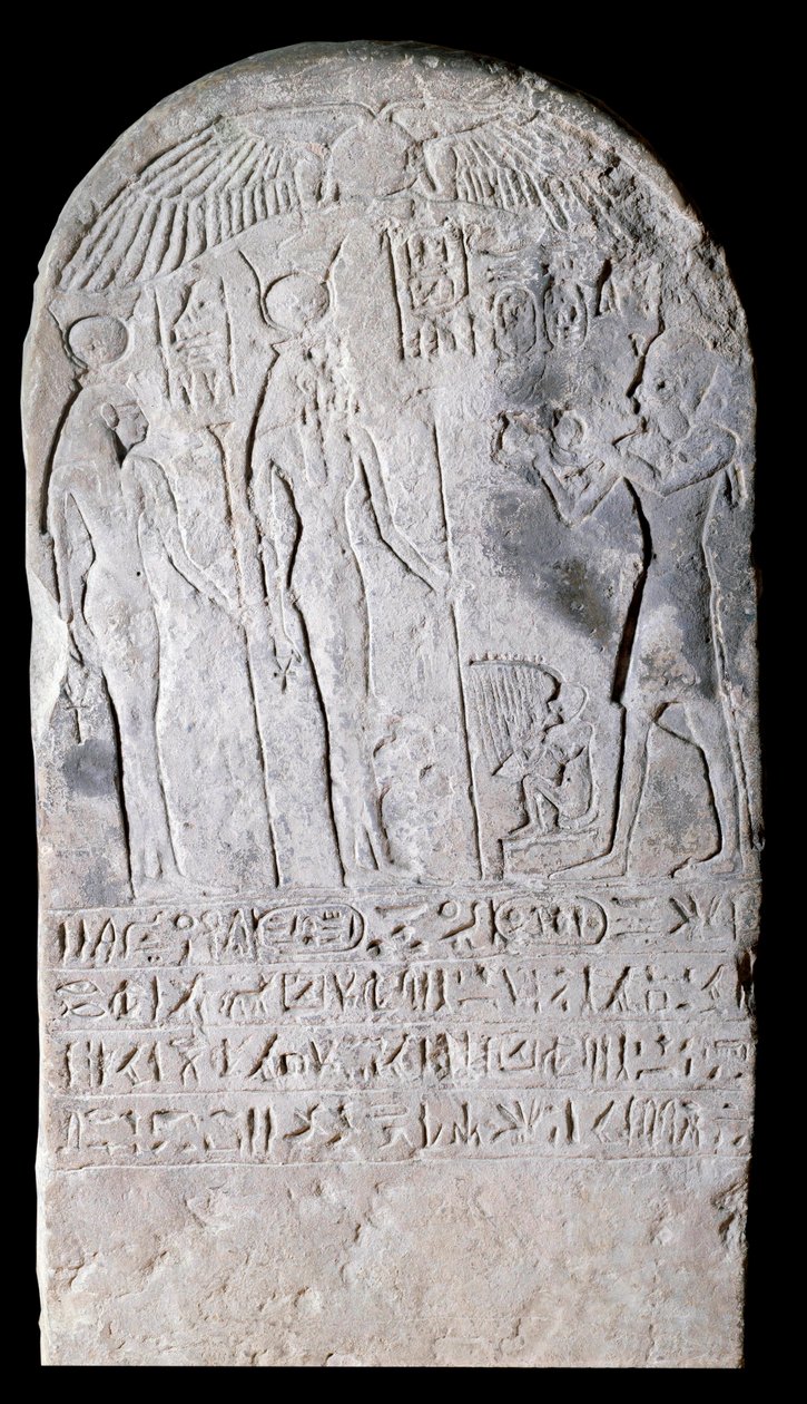 Stele di calcare che rappresenta una scena di offerte coperta di geroglifici. Regno di Osorkon I (924-889 a.C.). 22ª dinastia Parigi, Museo del Louvre da School Egyptian