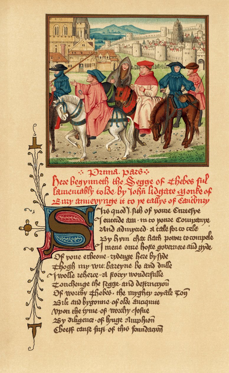 I pellegrini di Canterbury, illustrazione dai Canterbury Tales di Geoffrey Chaucer, da 