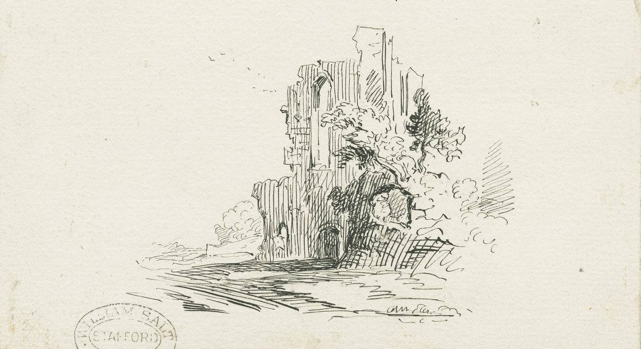 Abbazia di Croxden: disegno a penna e inchiostro da School English