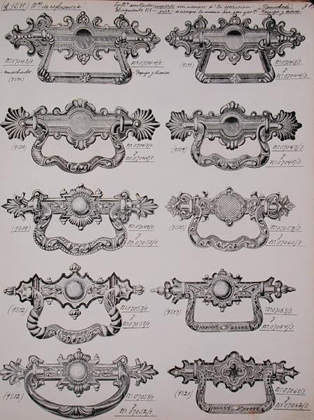 Battenti per porte, da un catalogo commerciale di beni domestici e accessori, c.1890-1910 da School English